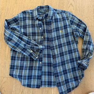 Ralph Lauren Blue and Yellow Plaid Casual Shirt